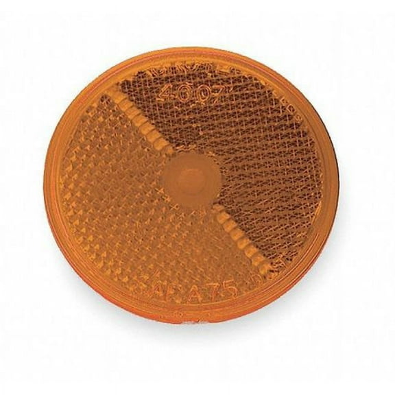 GROTE 40073 Reflector,Stick-On,Yellow,Dia 2 1/2