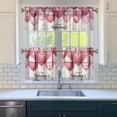 thumbnail image 3 of Red Heart-shaped Balloon4.4 Kitchen Curtains and Valances Set - 3 Piece Kitchen Curtains Sets with Valance for Windows Rod Pocket Machine Washable Kitchen Decor Decorations (54"x18"+2x27.5"x24"), 3 of 6