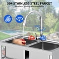 thumbnail image 6 of 33" Stainless Steel Sink, Freestanding Double Bowl Laundry Sink with Hot & Cold Hoses, Outdoor Camping Utility Sink for Garage, Restaurant, Backyard, 6 of 8