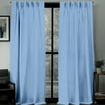 thumbnail image 2 of Kotton Culture Pinch Pleated Curtains with Tiebacks & Hooks Blackout Thermal Insulated Room Darkening Window Curtains for Dining Room, Bedroom, Office W(21"+21") L72 (2 Panels, Sky Blue), 2 of 10