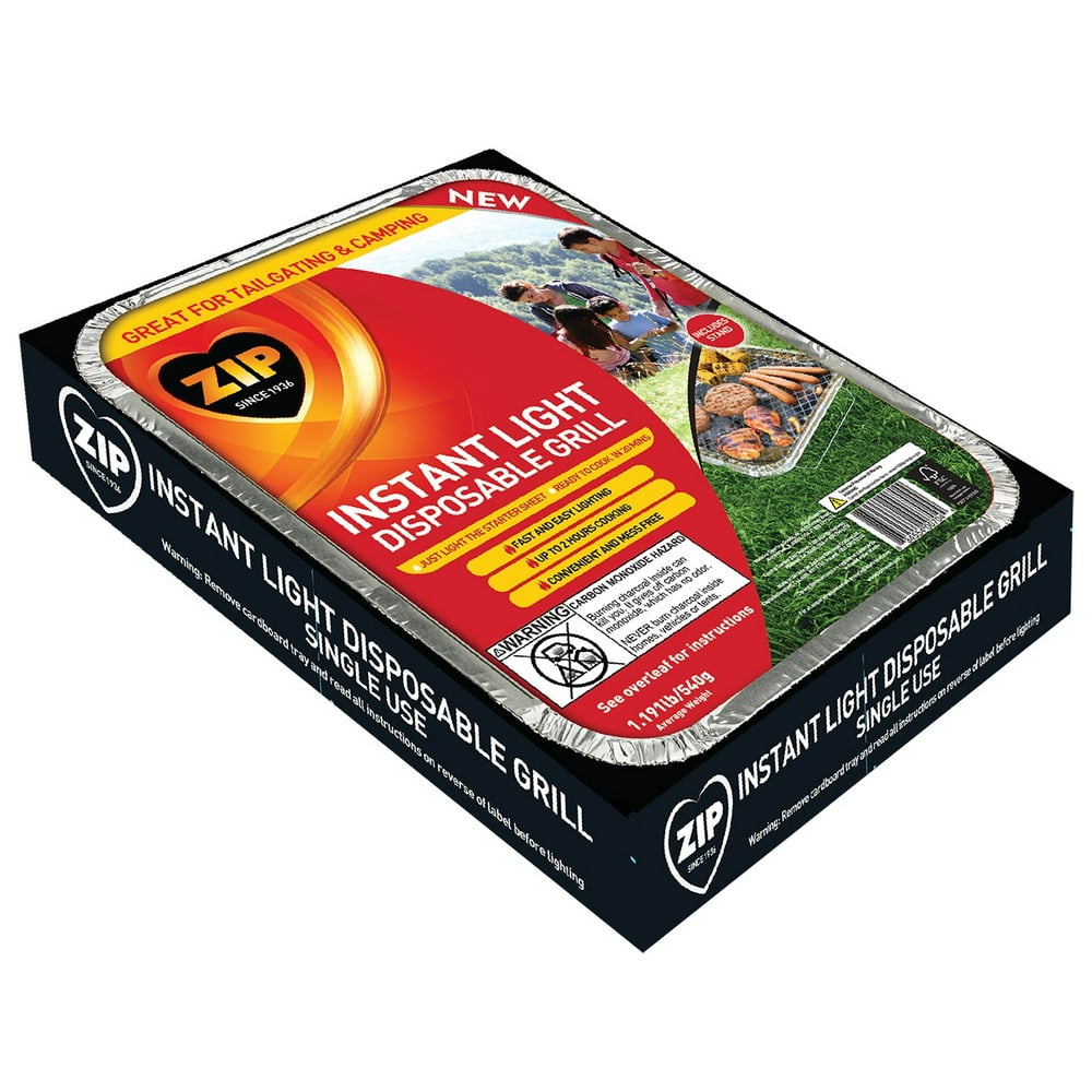 Zip Instant Light Disposable 500Gram Charcoal Briquette BBQ Grill/Tray