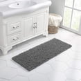 thumbnail image 3 of Walensee Non-Slip Bathroom Rugs Chenille Soft Striped Plush Bath Mat, 24" x 44", Grey, 3 of 9