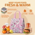 thumbnail image 5 of Pioneer Flower Floral Print Pattern Insulated Lunch Bag for Women & Adults,Large Portable Soft Cooler Lunch Bag,Thermal Food Storage Tote with Pearl Cotton,8.66L,8.75x5.75x9.5 Inch, 5 of 6