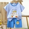 thumbnail image 2 of THDHVS Boys Casual Outfits,Summer Outfits for Kids,Toddler Boy Cotton Summer Short Sleeve T-Shirt and Short Set Sky Blue 3-4 Years, 2 of 3