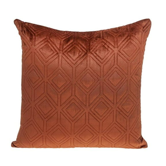 Aleta Transitional Burnt Orange Square Throw Pillow