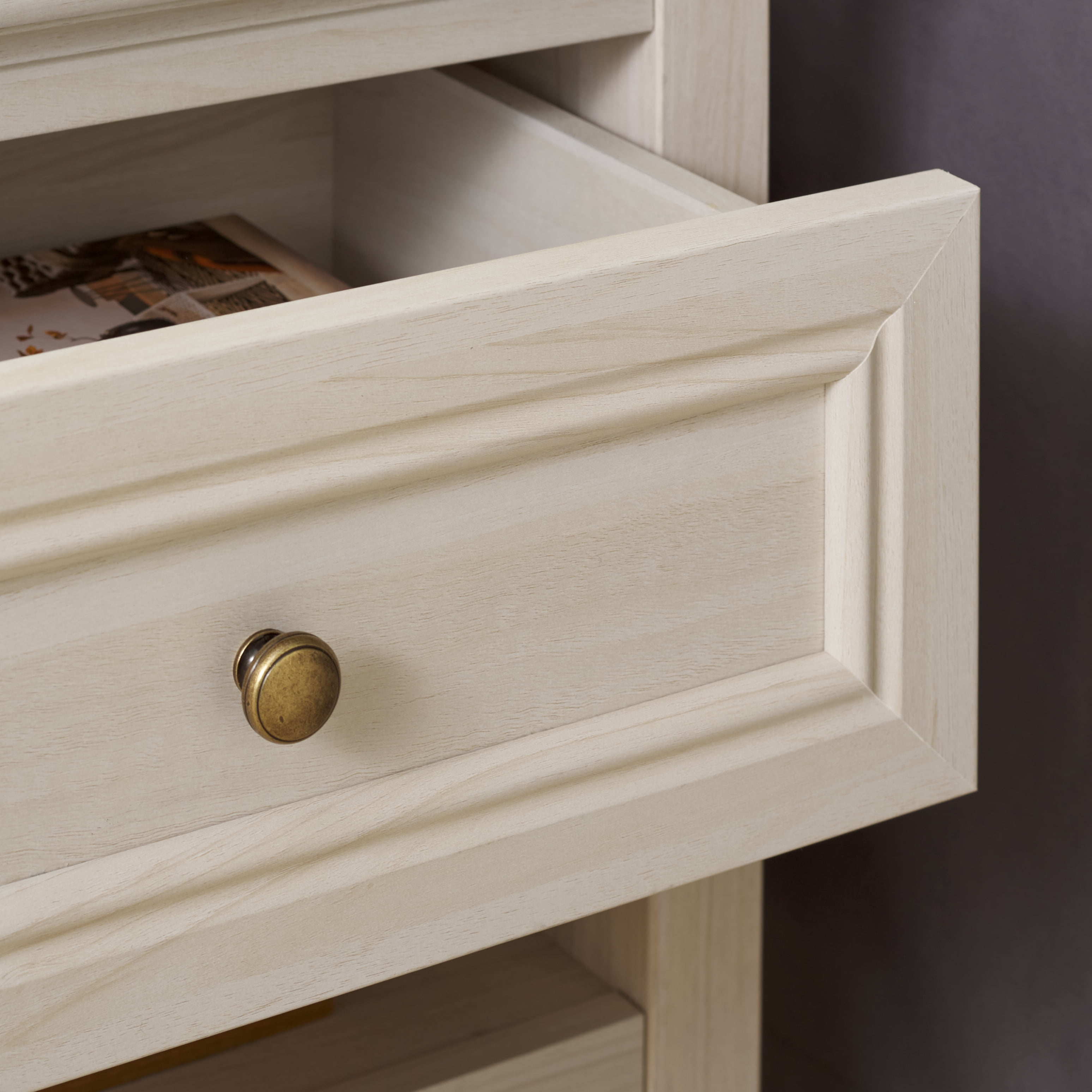SAFAVIEH Sondra Traditional 2 Drawer Nightstand,Bleached White/Gold