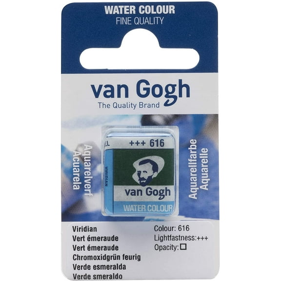 Royal Talens Van Gogh Watercolor Paint – Half Pan Viridian 616