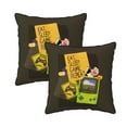 thumbnail image 1 of Velvet Decorative Throw Pillow Covers Set of 2, Soft Square Cushion Cover with Invisible Zipper Brown GamePad Gamer Zone Stickers Printing, 20"x20", 1 of 7