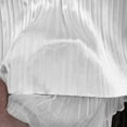 thumbnail image 4 of Miluxas Women Striped Pleated Long Skirt Elastic High Waisted A Line Swing Skirt Solid Casual Trendy Party Skirts White, 4 of 4