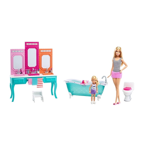 Barbie & Chelsea Bathroom Playset - Walmart.com - Walmart.com
