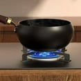 thumbnail image 2 of Nonstick Wok No Coating Gas Boiling Stir Fry Pan For Restaurant Camping Stovetop Bottom Cookware Frying Cooker Small Flat Pan, 2 of 6