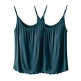 thumbnail image 2 of 2 Pcs Womens Fashion Tank Tops Summer Clothes Casual V Neck Sleeveless Solid Color Loose Fit Cute Y2K Outfit Basic Cami Shirts With Chest Cushion And Suspender Round Neck Top 2024, 2 of 4