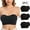 Black, variant on LYEAA Seamless Bras for Women Pack of 3 Wireless Plus Size Padded Strapless Convertible Stretch Push Up Bandeau Solid Invisible Support Clear Strap Breathable Comfortable Soft Everyday Bra Beige S