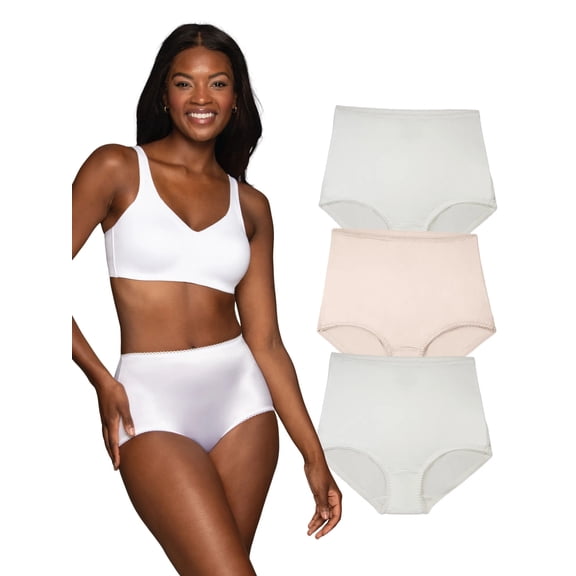 Radiant by Vanity Fair Women's Undershapers Light Control Brief Panty, 3 Pack
