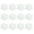 12Pcs Plastic Christmas Glitter Snowflake Ornaments Sparkling Glitter