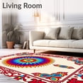 thumbnail image 2 of ODIKA 5'x7' Machine Washable Non-Slip Area Rug, Burst Kaleidoscope Ornate Decorative Floor Covering High Traffic Rug with Pad, Red, 664338, 2 of 8