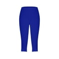 thumbnail image 6 of 2PC Plus Size Capri Leggings Women's Summer High Waisted Solid Capris Matching Slim Fitting Yoga Gym Pants, 6 of 6