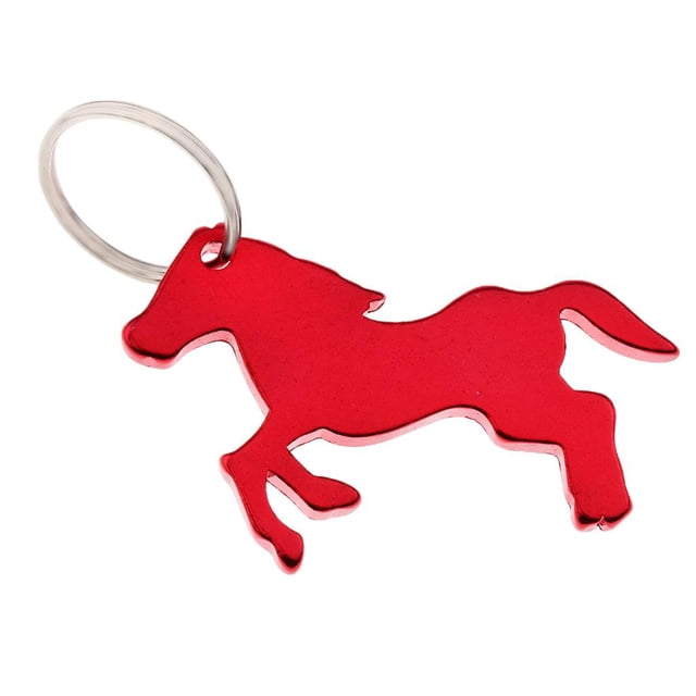 Abrebotellas Zulema con patrón de caballo Llavero aluminio Rojo