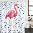 thumbnail image 2 of Pink Flamingo Bathroom Shower Curtains with 12 Hooks Polyester Waterproof Shower Curtain for Stalls and Bathtubs Blue Polka Dots Tropical Modern Art Decorative Bathroom Privacy Curtain 54x78 Inches, 2 of 9