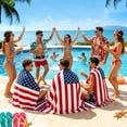 thumbnail image 4 of Cififendec 4th of July Beach Towel, 55.12"×27.56", American Flag Quick-Dry Patriotic Striped & Star Bath Towel for Independence Day, Pool, Beach & Summer Vacation, 4 of 5