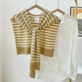 thumbnail image 2 of ZQUUVOU Women's Sweater Shawl Wraps Knitted Knotted Shawls Stripe Scarf Cape Shoulder Tops Blouses Fashion Wrap Multicolor, 2 of 4