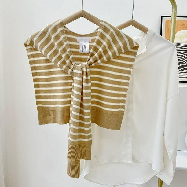Chal pequeño de punto de color liso para mujer, abrigo para primavera y otoño, chal camisero para mujer