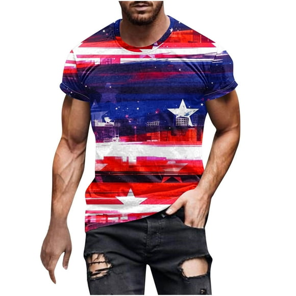 UVEASISHA Patriotic Shirts for Men 1776,Men's American USA Flag 4th of July T-Shirts Crewneck Muscle Tops Streetwear Workout Graphic Tees Summer Short Sleeve Shirt for Men 2025