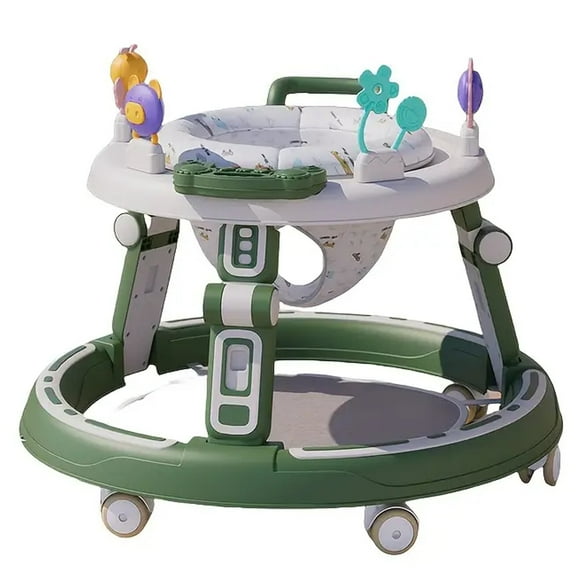 Ealing Baby Push Walker Height Adjustable ,Anti-Rollover, Activity Center Toys with Music for Babies 6-24 Months Girl & Boys,Green