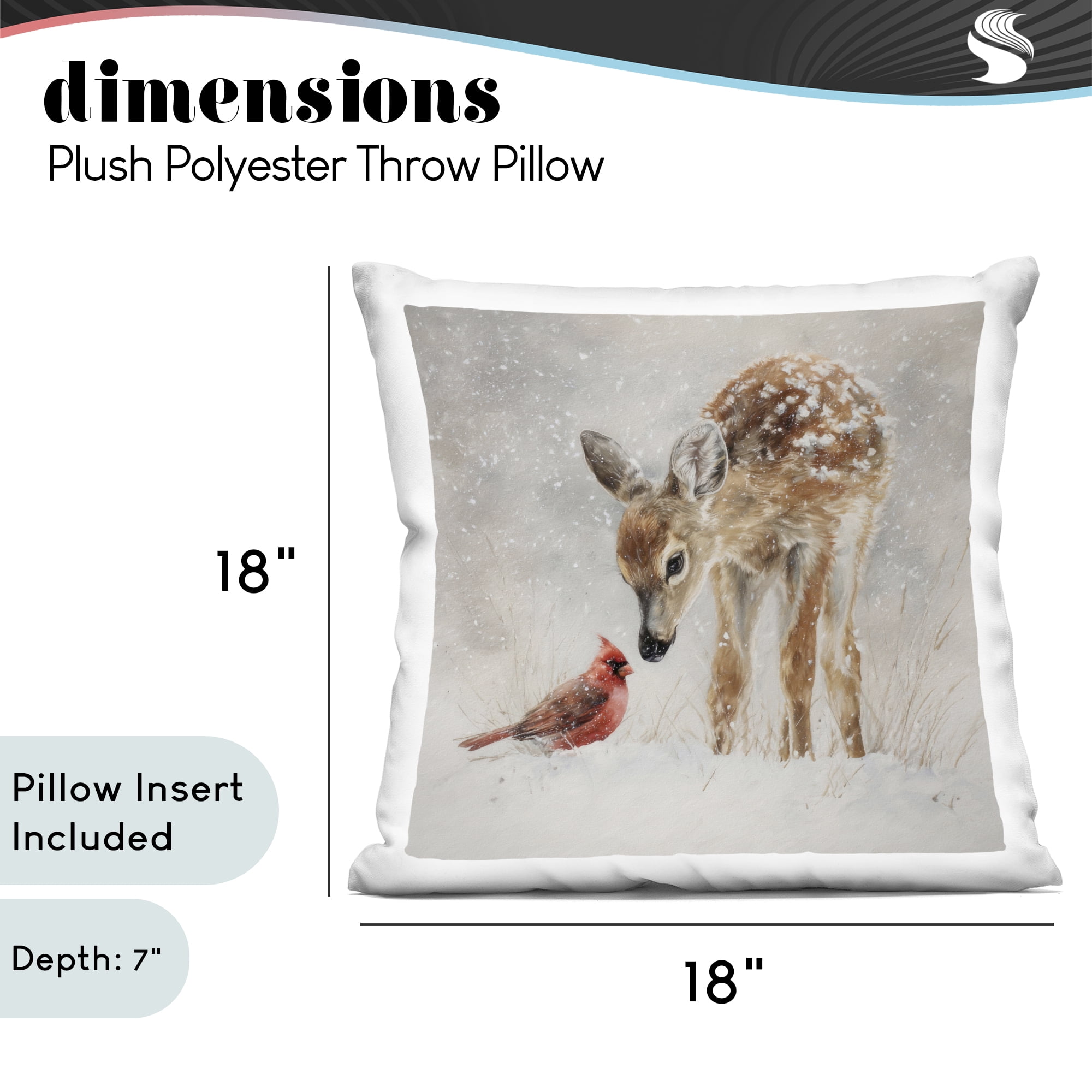 Stupell Industries Little Fawn & The Cardinal Decorative Printed Throw Pillow, design by Tina LeCour