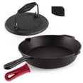 thumbnail image 1 of Juego de sartenes de hierro fundido Cuisinel de 30 cm con prensa para asar y raspador, 1 of 7