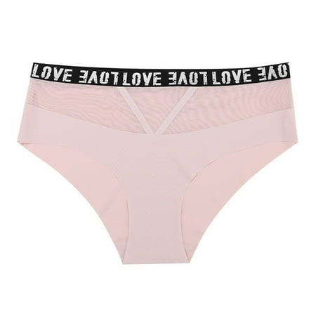 Lovskoo 2024 Seamless Underwear for Women Summer Soft No Show Panties High Cut Invisible Hipster Silky Cheeky Ladies Bikini Pink