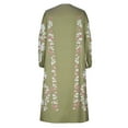 thumbnail image 5 of Ygbgbb Women Loose Floral Print V-Neck Long Sleeve Bandage Bohemian Beach Maxi Dress (Khaki,S), 5 of 6