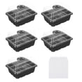 thumbnail image 1 of Unique Bargains Kit de Plateau de Semis 12 Cellules, avec Dômes d'Humidité Réglables et Base pour Plantation en Serre, Noir Lot de 10, 1 of 7