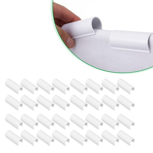 32 Pcs Pinces Blanches pour Piscine Serres en PVC pour Bâches Artisanat Toile de Fond et Couverture de Piscine Pince Multifonctionnelle Réutilisable pour Films Toiles d'Ombrage 2.36 Pouces