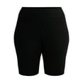 thumbnail image 2 of Terra & Sky Women’s Plus Size Bike Shorts, 10" Inseam, 2-Pack, Sizes 0X-5X, 2 of 7