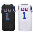 thumbnail image 2 of Camisetas de baloncesto para niños 1 Bugs 23 Camiseta SPACE JAM Costura Bordado Ropa deportiva para exteriores de alta calidad Blanco Negro, 2 of 5
