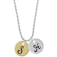 thumbnail image 1 of Delight Jewelry Goldtone Large Disc Letter - S - 3/4'' Silvertone Script Initial Disc - H - Charm Necklace, 20"+3", 1 of 4