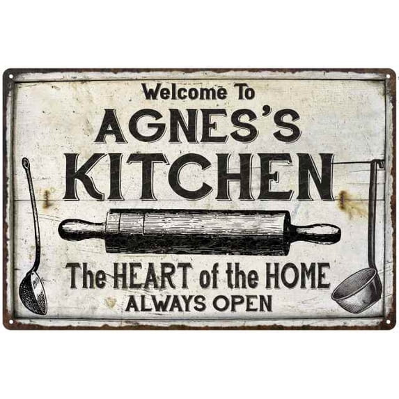 AGNES'S Kitchen Farmhouse Sign Gift 8x12 Metal 108120033220