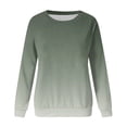 thumbnail image 5 of Green Hoodies for Womens Casual Round Neck Sweatshirt Long Sleeve Top Cute Gradient Pullover Loose Version Pullover Sweater Fall Tops for Women 2025, 5 of 5