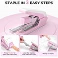 thumbnail image 3 of Effortless Stapler for Desk with 40-50 Sheet Capacity, 2000 Staples, 1-Touch Stapling, Ergonomic & Easy to Load Desktop Staplers, Heavy Duty Stapler, and Magnetic Staple Remover, Pink, 3 of 4