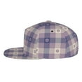 thumbnail image 3 of Daiia Purple Floral Gingham Check Plaid print Flat Bill Hats Flat Brim Trucker Cap Baseball Cap Adjustable Classic Low Profile Hat Unconstructed Plain Cap, 3 of 9