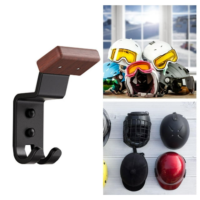 Soporte para casco de motocicleta Colamx madera acero al carbono montado en la pared