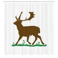 thumbnail image 2 of Ambesonne Moose Shower Curtain, Fallow Deer Illustration Art, 69"Wx75"L, Redwood and Forest Green, 2 of 4