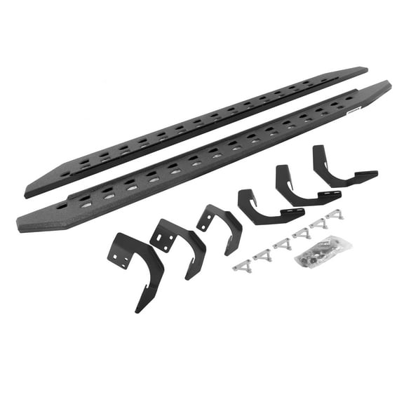 Go Rhino 69430687ST RB20 Slim Line Running Boards with Mounting Bracket Kit For Ram 19-24 1500 (Crew Cab Pickup)