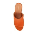thumbnail image 3 of YDN Women Comfy Open Toe Studded Slide Sandals High Wedge Heels Platform Clogs Mules Slip On Shoes Size 6 Orange, 3 of 5