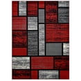 thumbnail image 2 of HR HANDCRAFT RUGS HR Square Pattern Area Rug Geometric Pattern Modern Red - 5'2" x 7'1", 2 of 5