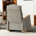 thumbnail image 2 of DUOSONG Accent Rocking Chair With Footrest High Back Rubber Wood Rocking Legs Bedroom Living Space 38.6D X 26.8W X 40.6H Inch Grey Rubber Wood Furniture Primary Living Space Rocking Chairs, 2 of 9