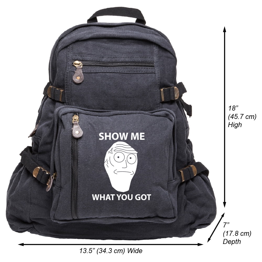 Show Me What You Got Heavyweight Canvas Backpack Bag - www.bagsaleusa.com
