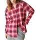 thumbnail image 1 of Lucky Brand Womens Oversized Plaid Button Up Shirt, brightred, S, 1 of 2