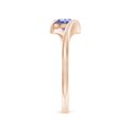thumbnail image 3 of ANGARA Natural Bar-Set Solitaire Round Tanzanite Bypass Ring in 14K Rose Gold for Women (Size-5mm) | December Birthstone, Birthday, Anniversary, Jewelry Gift for Women | Natural Tanzanite Ring, 3 of 9